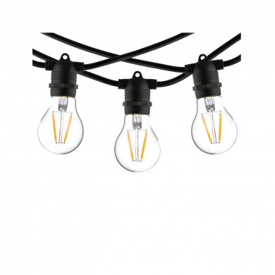Gartenlichterkette FESTOON LIGHTS 9 m 15xE27 | schwarz 7872