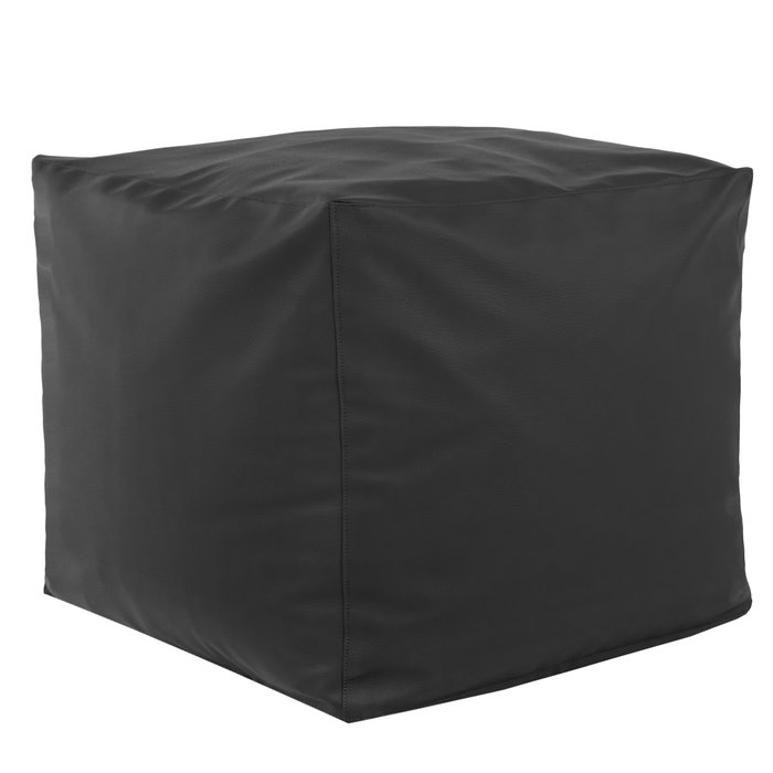 Schwarz Sitzhocker Kunstleder Cubo Pouf