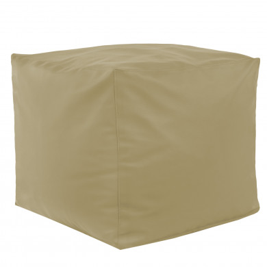 Dunkelbeige Sitzhocker Kunstleder Cubo