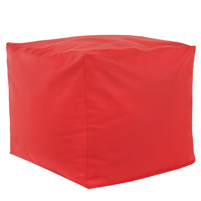 Rot Sitzhocker Kunstleder Cubo Wohnzimmer