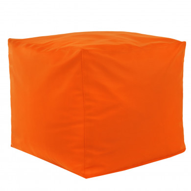 Orange Sitzhocker Kunstleder Cubo