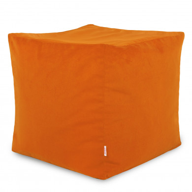 Orange Sitzhocker Plüsch Cubo