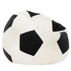 Sessel Sitztzsack Fußball XL für Kinder - Soft-Velours