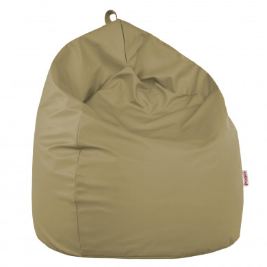 Dunkelbeige Sitzsack Kunstleder