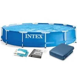 INTEX 28210 Garten-Stahlrahmen-Pool 366 x 76 cm 6-teiliges Set