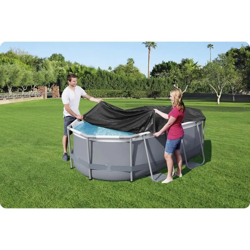 Abdeckung für ovalen Rahmenpool 300 x 200 x 84 cm Bestway 58424.