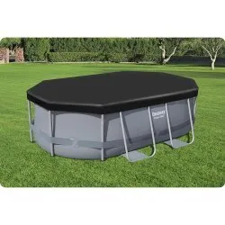 Abdeckung für ovalen Rahmenpool 300 x 200 x 84 cm Bestway 58424.