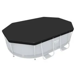 Abdeckung für ovalen Rahmenpool 300 x 200 x 84 cm Bestway 58424.