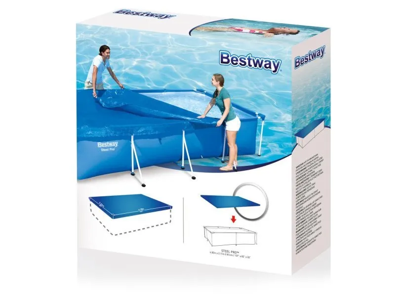 Abdeckung für 400 x 211 cm Rahmenbecken Bestway 58107.