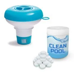 Schwimmender Poolchemie-Dosierer + 0,5 kg Multifunktionstabletten