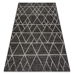 TEPPICH SISAL FLOORLUX 20508 schwarz / silber DREIECKE