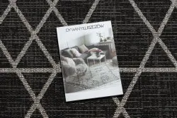 DYWAN SZNURKOWY SIZAL FLOORLUX 20508 black / silver TRÓJKĄTY