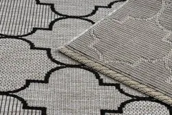 DYWAN SZNURKOWY SIZAL FLOORLUX 20607 , koniczyna marokańska, trellis  srebrny / czarny
