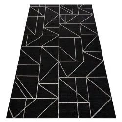 TEPPICH SISAL FLOORLUX 20605 schwarz / silber DREIECKE, GEOMETRISCH