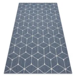 Teppich FLAT 48721/591 SISAL - 3D-Würfel blau