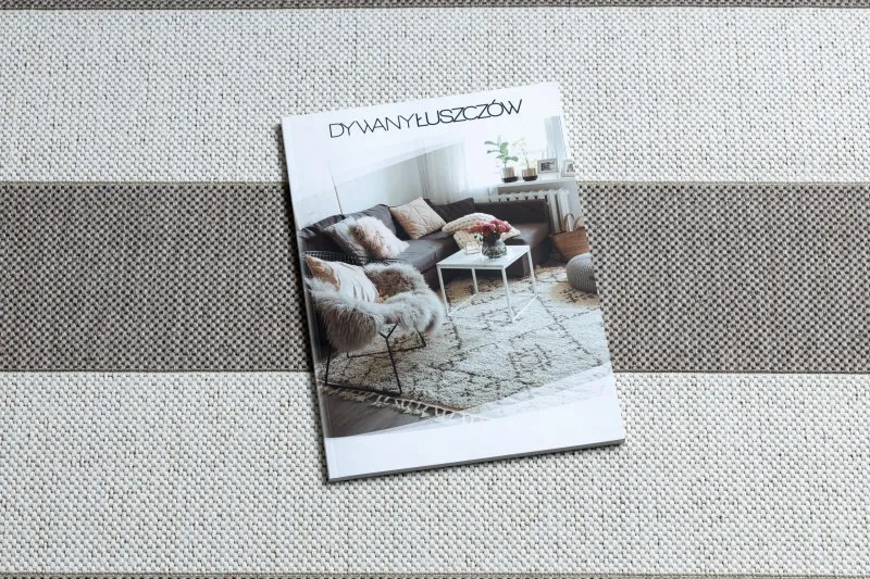 Dywan SZNURKOWY SIZAL FLAT 48644686 Pasy biały beż