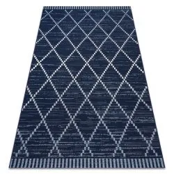 Teppich COLOR 47268/309 SISAL Diamanten Quadrate Blau