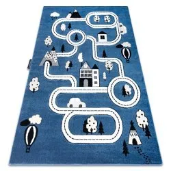 Kinderteppich PETIT TOWN STADT STRAßEN blau