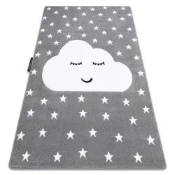 Kinderteppich PETIT CLOUD WOLKEN STERNE grau