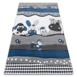 Kinderteppich PETIT FARM BAUERNHOF TIERE blau