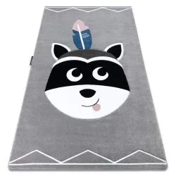 Kinderteppich PETIT RACCOON MUKKI WASCHBÄR grau