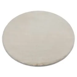 Teppich BUNNY Kreis beige IMITATION VON KANINCHENPELZ