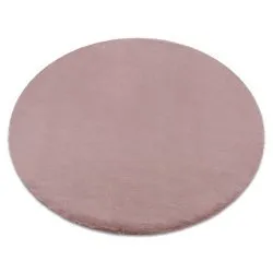 Teppich BUNNY Kreis rosa IMITATION VON KANINCHENPELZ