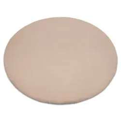 Teppich BUNNY Kreis taupe beige IMITATION VON KANINCHENPELZ