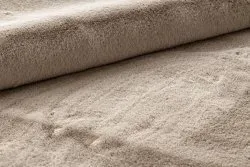 Teppich BUNNY Kreis taupe beige IMITATION VON KANINCHENPELZ