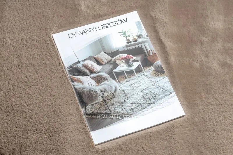 Teppich BUNNY Kreis taupe beige IMITATION VON KANINCHENPELZ