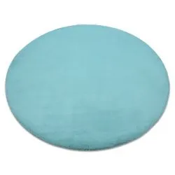 Teppich BUNNY Kreis aqua blau IMITATION VON KANINCHENPELZ