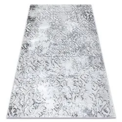 Modern MEFE Teppich 8724 Ornament vintage - Strukturell zwei Ebenen aus Vlies grau
