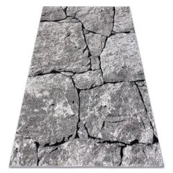 Modern Teppich COZY 8985 Brick Pflasterung Backstein, Stein - Strukturell zwei Ebenen aus Vlies grau