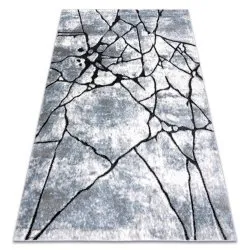 Modern Teppich COZY 8873 Cracks, gerissener Beton- Strukturell zwei Ebenen aus Vlies hellgrau / blau