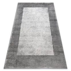 Modern NOBLE Teppich 9730 65 Rahmen vintage - Strukturell zwei Ebenen aus Vlies creme / grau