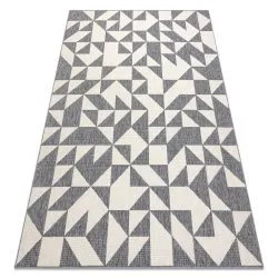 Teppich SPRING 20414332 Dreiecke, geschlungen - grau / creme