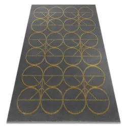 Exklusiv EMERALD Teppich 1010 glamour, stilvoll Kreise grau / gold