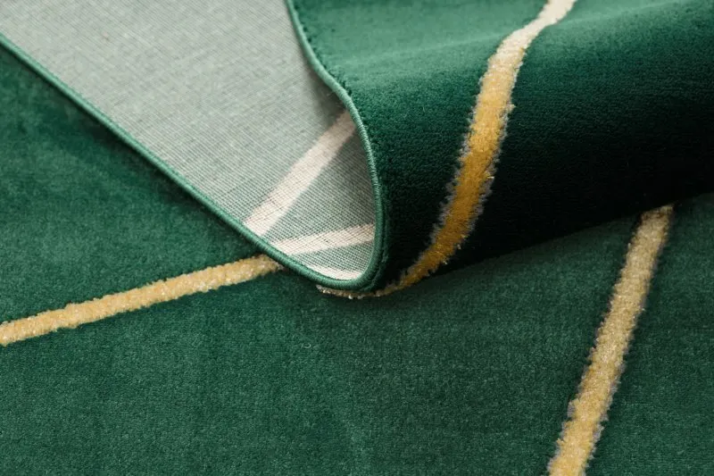 Dywan EMERALD ekskluzywny 1013 glamour, stylowy geometryczny butelkowa zieleń / złoty
