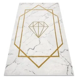 Exklusiv EMERALD Teppich 1019 glamour, stilvoll Diamant, Marmor creme / gold