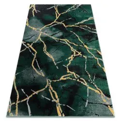 Exklusiv EMERALD Teppich 1018 glamour, stilvoll Marmor Flaschengrün / gold