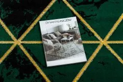 Dywan EMERALD ekskluzywny 1020 koło - glamour, stylowy marmur, trójkąty butelkowa zieleń / złoty
