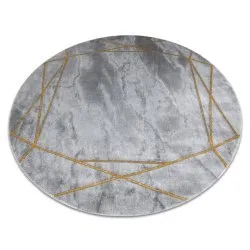 Exklusiv EMERALD Teppich 1022 Kreis - glamour, stilvoll Marmor, geometrisch grau / gold