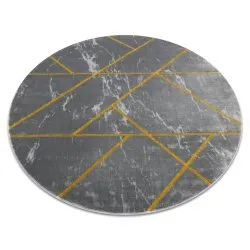 Exklusiv EMERALD Teppich 1012 Kreis - glamour, stilvoll Marmor, geometrisch grau / gold