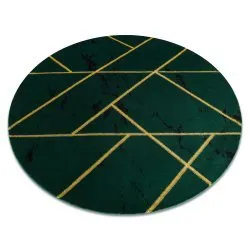 Exklusiv EMERALD Teppich 1012 Kreis - glamour, stilvoll Marmor, geometrisch Flaschengrün / gold