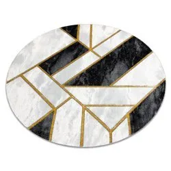 Exklusiv EMERALD Teppich 1015 Kreis - glamour, stilvoll Marmor, geometrisch schwarz / gold