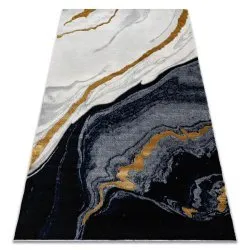 Exklusiv EMERALD Teppich 1017 glamour, stilvoll Marmor dunkelblau / gold