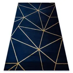 Exklusiv EMERALD Teppich 1013 glamour, stilvoll geometrisch dunkelblau / gold
