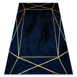 Exklusiv EMERALD Teppich 1022 glamour, stilvoll geometrisch dunkelblau / gold