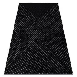 Exklusiv EMERALD Teppich A0084 glamour, stilvoll, Linien, geometrisch schwarz / silber 