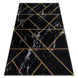 Exklusiv EMERALD Teppich 2000 glamour, stilvoll geometrisch, Marmor schwarz / gold